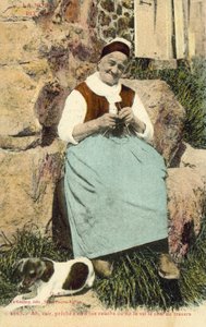 Alte Frau beim Stricken von French Photographer