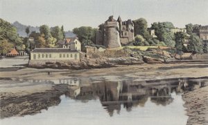 Pornic, Die alte Burg und der Hafeneingang von French Photographer