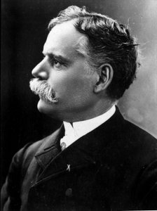 Porträt von Jules Cheret (1836-1932), französischer Maler und Karikaturist, Ende des 19. Jahrhunderts (s/w Foto)