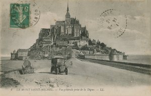 Postkarte von Mont Saint-Michel, Normandie, gesendet 1913