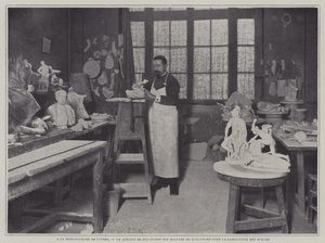 Vorbereitung von Formen in einer Werkstatt der Porzellanmanufaktur Sèvres, Frankreich von French Photographer