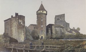 Roffiac, Kirche und Turm des alten Schlosses, Südwestansicht von French Photographer