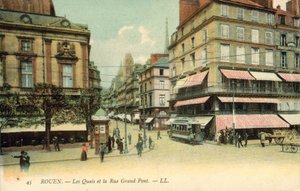 Rouen, Frankreich, die Kais, Rue Grand Pont von French Photographer