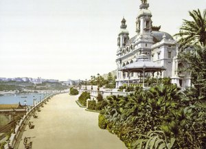 Seitenansicht des Monte Carlo Casinos in Monaco