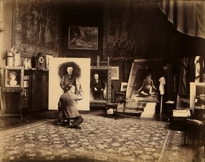 Atelier des Malers Leon Bonnat, ca. 1890 von French Photographer