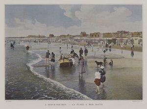 Der Strand bei Flut, Berck-sur-Mer, Frankreich (Farbfoto)