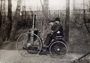 Das erste Dampffahrzeug, gefahren vom Grafen von Dion von French Photographer