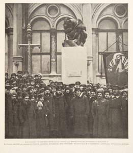 Enthüllung eines Denkmals, das von den Sowjets zum Gedenken an einen der Mörder von Alexander II. errichtet wurde, aus Histoire des Soviets, veröffentlicht 1922