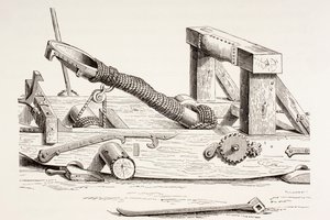 Mangonel des 15. Jahrhunderts, aus Les Arts au Moyen Age, veröffentlicht 1873