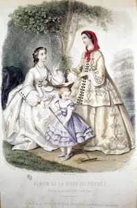 2 Frauen und ein Mädchen: Mode - in Album der illustrierten Mode von French School