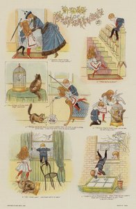 Ein Tag voller Unglück (Farblithografie) von French School
