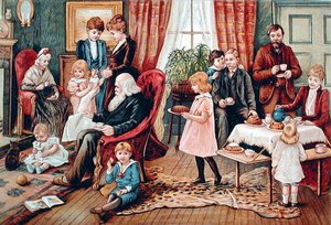 Eine Familie beim Tee, um 1900 von French School
