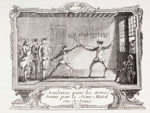Eine Fechtschule im 18. Jahrhundert Paris, 1875