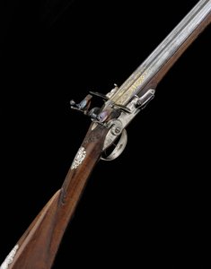 Feine und seltene französische Doppelflinten-Sportwaffe, ca. 1725