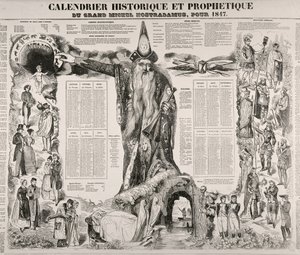 Ein historischer und prophetischer Kalender von Michel Nostradame (Nostradamus) (1503-66) 1847 von French School