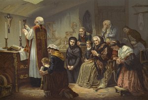 Eine Messe unter dem Terror, Frankreich, 1790er Jahre von French School