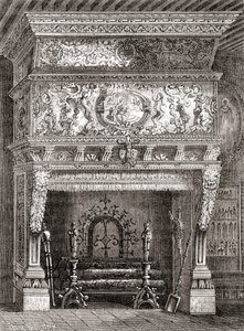 Ein Renaissance-Kamin im Cluny Museum, Paris, Frankreich, aus 