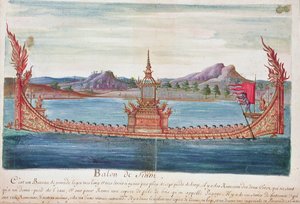 Ein siamesisches Paradeboot, aus einem Bericht der Jesuiten in Siam, 1688