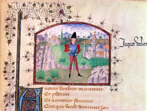 Ein Troubadour, aus dem Livre des Cent Ballades von Jean Le Seneschal von French School