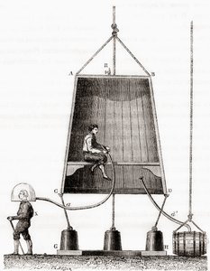 Eine von Halley 1691 gebaute Taucherglocke, aus 