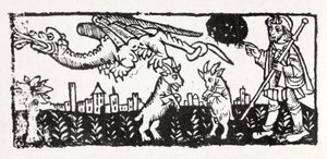 Ein Drache, brennende Ziegen, die in die Luft springen, Le Chemin von St. James von French School