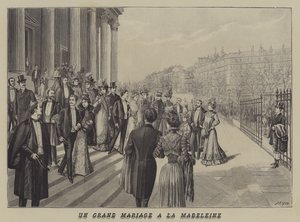 Eine große Hochzeit in der Kirche La Madeleine, Paris von French School