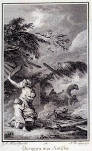 Ein Hurrikan in den Westindischen Inseln. Gravur von 1780 von French School