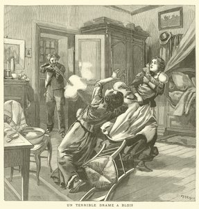 Ein schrecklicher Mord in Blois, Frankreich von French School