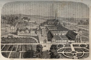 Abtei von Chelles (Seine et Marne) - Gravur in 