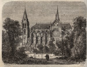 Abtei Saint-Victor von Paris, gegründet im 12. Jahrhundert - Gravur in 