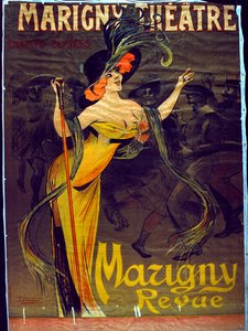 Anzeige für die Mazigny Revue im Marigny Theater in Paris (Farblithografie)