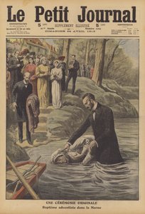 Adventisten-Taufe im Fluss Marne von French School