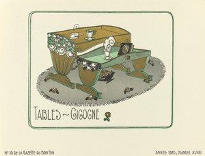 Werbung für "Tables - Gigogne", veröffentlicht 1920 von French School