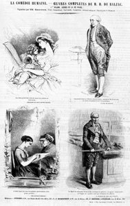 Werbeseite für die Werke von Balzac - in „Charivari“, Juli 1842