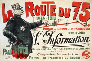 Werbeplakat für den Roman „La Route du 75:1914 - 1915: Roman de guerre et d