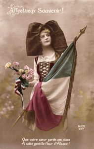Zärtliche Erinnerung! Lass dein Herz einen Platz für diese süße Blume des Elsass bewahren!, Postkarte, 1914-18