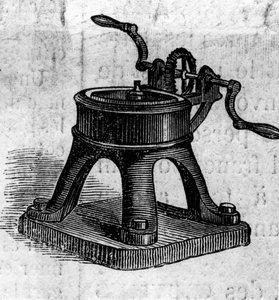 Landwirtschaftsmaschine: eine Wringer auf der Landwirtschaftsausstellung 1860 in Paris. Gravur in „Le Monde Illustré“ Nr. 168 vom 30. Juni von French School