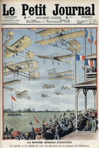 Flugschau in Betheny, Frankreich, Illustration aus der französischen Zeitung Le Petit Journal - Meeting d