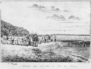 Album der Isle of Pines, Ankunft der Deportierten, 1877 von French School