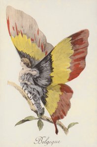 Allegorische Darstellung Belgiens als Schmetterling