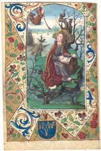 Ein Engel erscheint Maria Magdalena in der Wildnis, Illustration aus dem Stundenbuch, Gebrauch von Rom