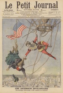Ein unfreiwilliger Aufstieg (Farblithografie) von French School