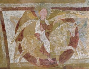 Engel zu Pferd, von der Decke der Krypta
