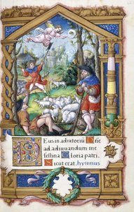 Verkündigung an die Hirten, aus einem Stundenbuch für Franz I., ca. 1532-1540 von French School