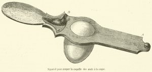 Gerät zum Schneiden der Schale von weichgekochten Eiern (Stich) von French School