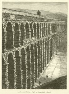 Römisches Aquädukt in Merida (Stich) von French School