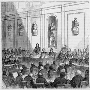 Arago verkündet die Entdeckung von Daguerre in der öffentlichen Sitzung der Akademie der Wissenschaften am 10. August