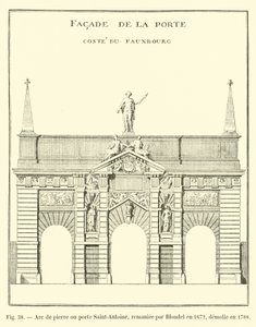 Steinbogen oder Tor Saint-Antoine, umgebaut von Blondel 1672, abgerissen 1788