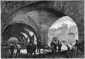 Architektur: Blick auf das unterirdische Gewölbe des Quai de Gesvres in Paris