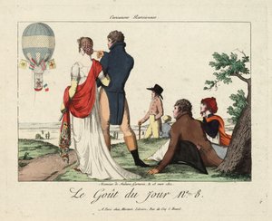 Aufstieg von Madame Garnerin, 28. März 1802, aus Le Gout du Jour Nr. 8, ca. 1870